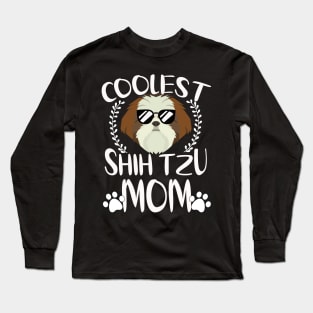Glasses Coolest Shih Tzu Dog Mom Long Sleeve T-Shirt